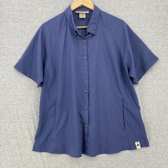 Wearguard Top Womens Extra Large Blue Eco Collection Button Up Zip Pockets - Picture 1 of 16